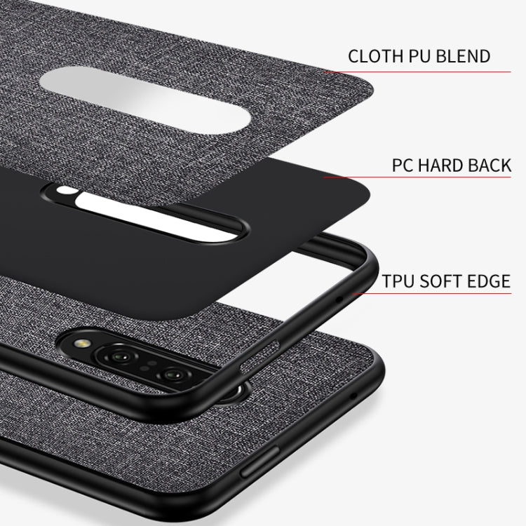 Shockproof Cloth Texture PC+ TPU Protective Case for OnePlus 7(Brown)