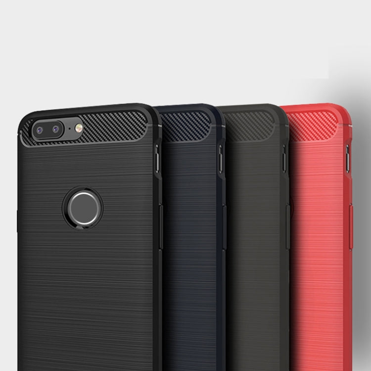 MOFI Brushed Texture Carbon Fiber Shockproof TPU Case for OnePlus 5T(Black)