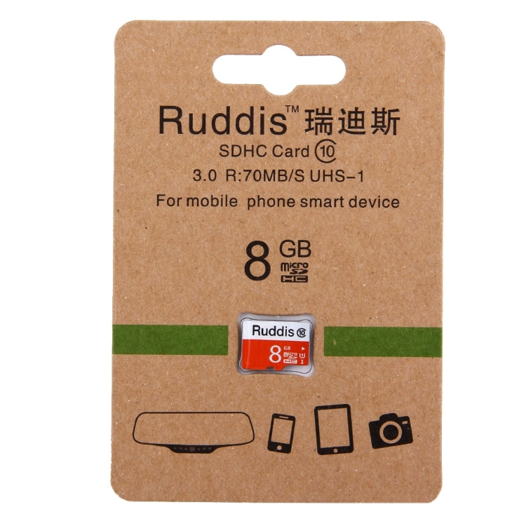Ruddis 8GB High Speed Class 10 TF/Micro SDXC UHS-1(U1) Memory Card