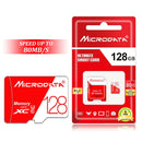 MICRODATA 128GB High Speed U3 Red and White TF(Micro SD) Memory Card