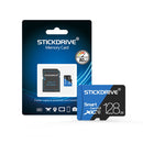 STICKDRIVE 128GB High Speed U3 Blue and Black TF(Micro SD) Memory Card