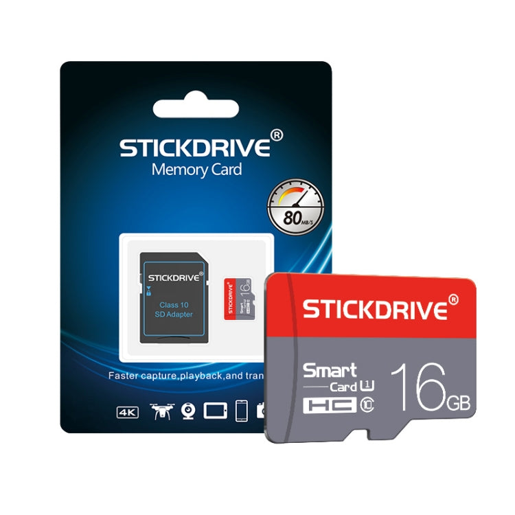 STICKDRIVE 16GB U1 Red and Grey TF(Micro SD) Memory Card