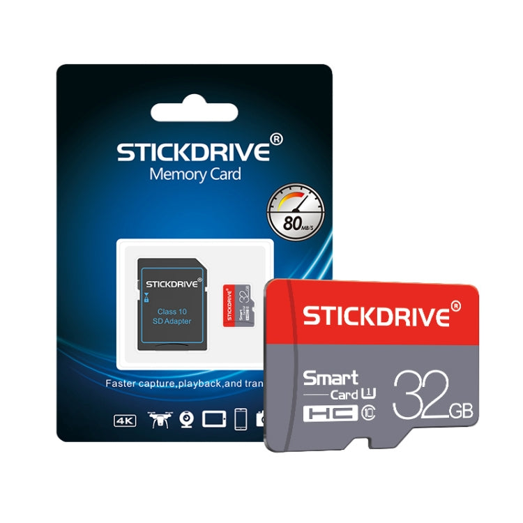 STICKDRIVE 32GB U1 Red and Grey TF(Micro SD) Memory Card