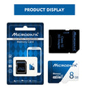 MICRODATA 8GB U1 Blue and White TF(Micro SD) Memory Card