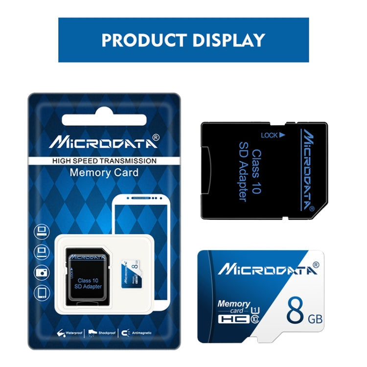 MICRODATA 8GB U1 Blue and White TF(Micro SD) Memory Card