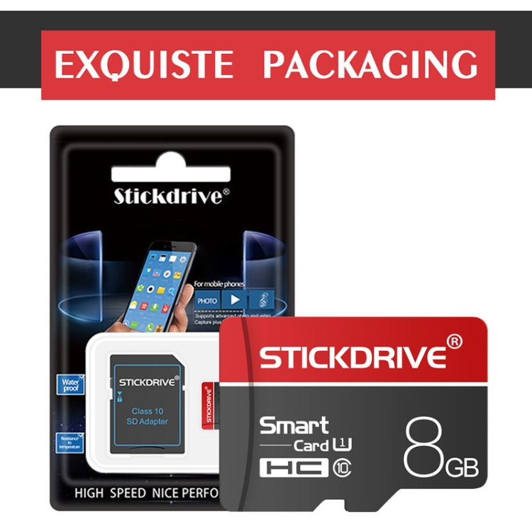 STICKDRIVE 8GB U1 White Line Red and Black TF(Micro SD) Memory Card