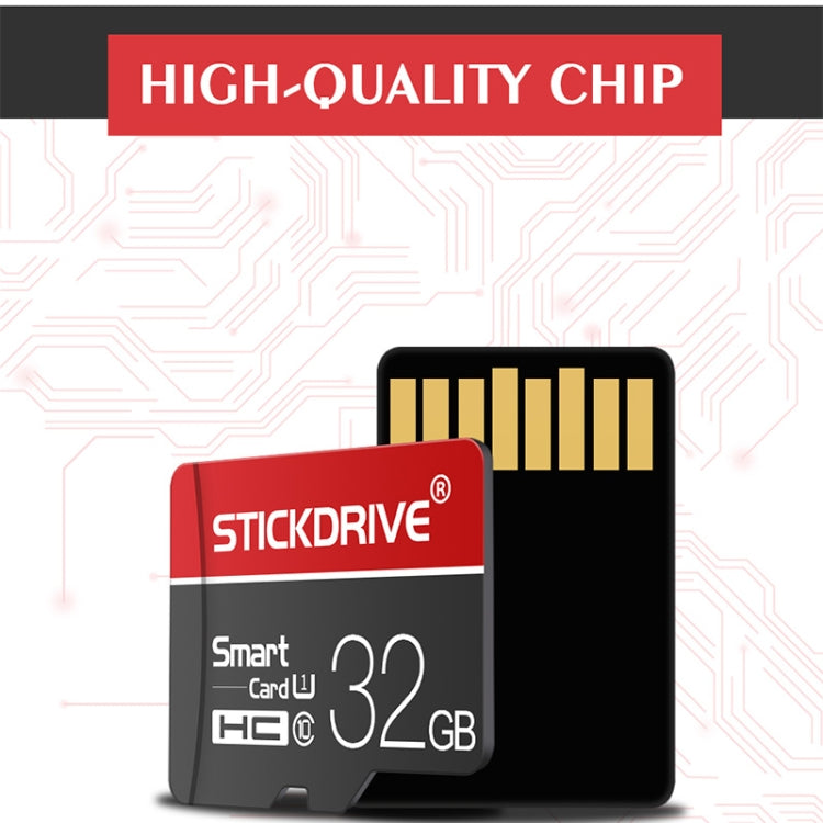 STICKDRIVE 32GB U1 White Line Red and Black TF(Micro SD) Memory Card