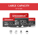 STICKDRIVE 64GB U3 White Line Red and Black TF(Micro SD) Memory Card