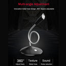 BK Desktop Gooseneck Adjustable USB Wired Audio Microphone, Built-in Sound Card, Compatible with PC / Mac for Live Broadcast, Show, KTV, etc.(Black)