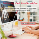 BK Desktop Gooseneck Adjustable USB Wired Audio Microphone, Built-in Sound Card, Compatible with PC / Mac for Live Broadcast, Show, KTV, etc.(Red)