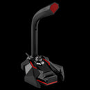 GK Desktop Omnidirectional USB Wired Dual Mic Condenser Microphone, Built-in Sound Card, Compatible with PC / Mac for Live Broadcast, Show, KTV, etc.(Black + Red)