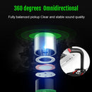 GK Desktop Omnidirectional USB Wired Dual Mic Condenser Microphone, Built-in Sound Card, Compatible with PC / Mac for Live Broadcast, Show, KTV, etc.(Black + Red)