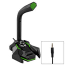 GK Desktop 3.5mm Wired Dual Mic Condenser Microphone, Compatible with PC / Mac for Live Broadcast, Show, KTV, etc.(Black+green)