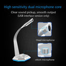 K3 Desktop Omnidirectional USB Wired Dual Mic Condenser Microphone with LED Night Light, Compatible with PC / Mac for Live Broadcast, Show, KTV, etc(Silver)