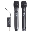 KVM KV-28 1-to-2 Handheld UHF/VHF Wireless Microphones with Receiver(Black)