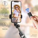 L03 Aluminum Alloy Foldable Bluetooth Tripod Selfie Stick (White)