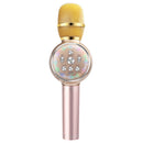 K2 Bluetooth 5.0 Karaoke Live Colorful Lights Wireless Bluetooth Microphone (Gold)