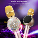 K2 Bluetooth 5.0 Karaoke Live Colorful Lights Wireless Bluetooth Microphone (Rose Gold)