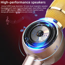 K2 Bluetooth 5.0 Karaoke Live Colorful Lights Wireless Bluetooth Microphone (Gold)