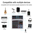 BMG-40D 4-channel Bluetooth USB Mini Mixer Sound Card, US Plug (White)