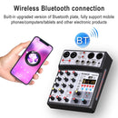 BMG-40F 4-channel Bluetooth USB Mini Mixer Sound Card, US Plug (White)