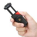 Fotopro SJ-89 Carbon Fiber Texture Tripod Mount Adapter Phone Clamp Bracket with Cold Shoe(Black)