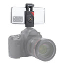 Fotopro SJ-89 Carbon Fiber Texture Tripod Mount Adapter Phone Clamp Bracket with Cold Shoe(Black)