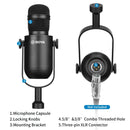 BOYA BY-DM500 Broadcast Grade Dynamic Microphone (Black)