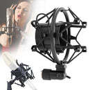 Condenser Microphone 46mm Metal Shockproof Mount Holder(Black)