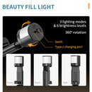 Q12s Bluetooth Remote Control Rotatable Fill Light Tripod Selfie Stick