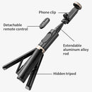 Q12 Hidden Design Reinforced Bluetooth Remote Control Tripod Selfie Stick (Pink)