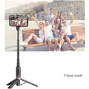 Q12 Hidden Design Reinforced Bluetooth Remote Control Tripod Selfie Stick (Pink)