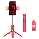 Bluetooth Remote Control Dual Fill Light Tripod Selfie Stick (Red)