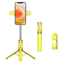 Bluetooth Remote Control Dual Fill Light Tripod Selfie Stick (Yellow)