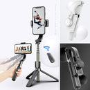 L08 Adjustable Gimbal Stabilize Bluetooth Self-timer Pole Tripod Selfie Stick (Black)