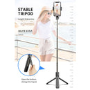 L08 Adjustable Gimbal Stabilize Bluetooth Self-timer Pole Tripod Selfie Stick (Black)