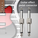 6.35mm 1/4 inch Male to Male Guitar Effect Pedal Connector Electric Pedal Board Adapter(Silver)