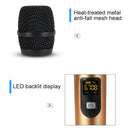 J.I.Y 2 in 1 K Song Wireless Microphones for TV PC with Audio Card USB Receiver and LED Display (Gold)