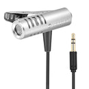 Yanmai R933 Professional Clip-on Lapel Mic Lavalier Omni-directional Double Condenser Microphone Silver, For Live Broadcast, Show, KTV, etc