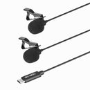 BOYA BY-M3D Type-C / USB-C Interface Omnidirectional Lavalier Bimitral Head Digital Microphone, Length: 6m (Black)