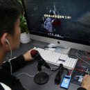 RK-C19 Live Broadcast Audio Headset Microphone Webcast Entertainment Streamer Sound Card for Phone, Computer PC(Red)