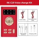 RK-C19 Live Broadcast Audio Headset Microphone Webcast Entertainment Streamer Sound Card for Phone, Computer PC(Red)