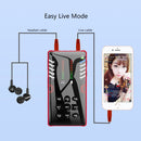 RK-C21 Bluetooth Live Broadcast Audio Headset Microphone Webcast Entertainment Streamer Sound Card for Phone, Computer PC (Red)
