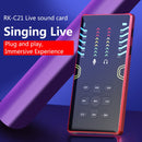 RK-C21 Bluetooth Live Broadcast Audio Headset Microphone Webcast Entertainment Streamer Sound Card for Phone, Computer PC (Red)