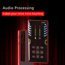 RK-C21 Bluetooth Live Broadcast Audio Headset Microphone Webcast Entertainment Streamer Sound Card for Phone, Computer PC (Red)