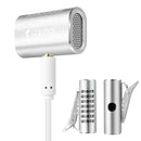 Yanmai R977 Recording Clip-on Lapel Mic Lavalier Omni-directional Double Condenser Microphone, Compatible with PC/iPad/Android and others, for Live Broadcast, Show, KTV, etc (Silver)