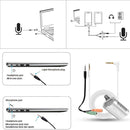 Yanmai R977 Recording Clip-on Lapel Mic Lavalier Omni-directional Double Condenser Microphone, Compatible with PC/iPad/Android and others, for Live Broadcast, Show, KTV, etc (Silver)