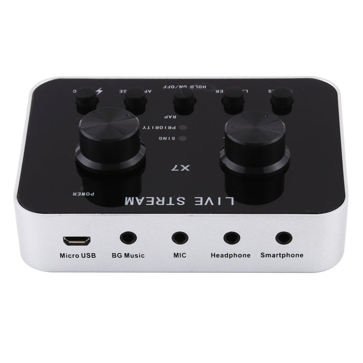 X7 Live Broadcast Audio USB Headset Microphone Webcast Entertainment Streamer Sound Card for Phone, Computer PC