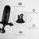 Logitech Blue Yeticaster USB Microphone + Shockproof Mount + Clip-on Cantilever Bracket Live Broadcast Set (Black)