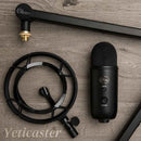 Logitech Blue Yeticaster USB Microphone + Shockproof Mount + Clip-on Cantilever Bracket Live Broadcast Set (Black)